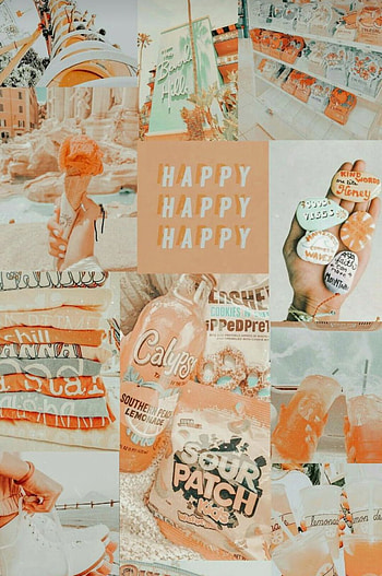 Preppy astetic, orange, art HD phone wallpaper