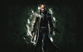 Fortnite Nick Fury Skin, Fortnite, main characters, brown stone background, Nick Fury, Fortnite skins, Nick Fury Skin, Nick Fury Fortnite, Fortnite characters HD wallpaper