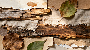 Rustic Remnants —, Rustic, Wood, Bark, Leaf HD wallpaper
