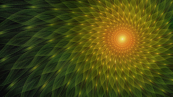 Green Yellow Funnel Glow Fractal Art Pattern Abstraction Abstract HD wallpaper