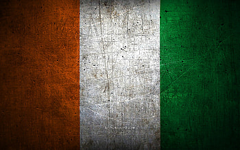 Ivorian metal flag, grunge art, African countries, Day of Cote d Ivoire, national symbols, Cote d Ivoire flag, metal flags, Flag of Cote d Ivoire, Africa, Ivorian flag, Cote d Ivoire HD wallpaper