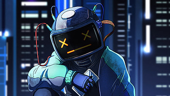 Robo Helmet Guy Listening Music , helmet, robot, artist, artwork, digital-art HD wallpaper