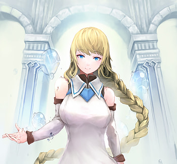Ponytails, blonde, cute, anime girl HD wallpaper