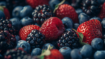 Berry Medley Bliss, food, fruit, berry, blueberry, strawberry HD wallpaper
