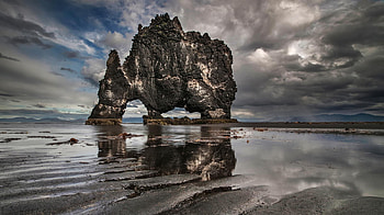 fab rock formation, sea, formation, rock, hippo, sand HD wallpaper