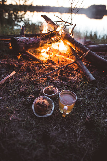 Nature, Bonfire, Miscellanea, Miscellaneous, Cup, Tea, Mug, Cupcakes HD phone wallpaper