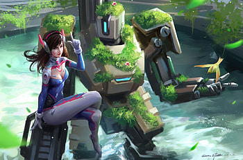 Dva Overwatch Cute , dva-overwatch, overwatch, games, artstation HD wallpaper