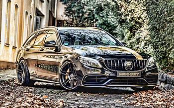 Manhart CR700, , front view, exterior, black wagon, S205, CR700, Mercedes-AMG C63, German cars, tuning C63, Mercedes, Manhart HD wallpaper
