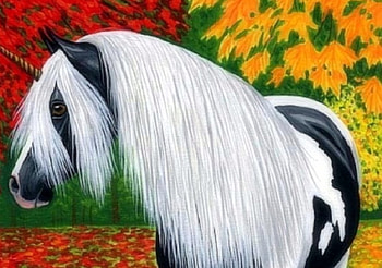 Autumn Unicorn, attractions in dreams, fall, colors, paintings, love four seasons, leaves, unicorn, autumn, draw and paint HD wallpaper