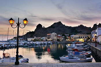 Greece, sea, architecture, lamp, Europe, marina, nature, sky, romantic, , splendor, resort, sunset HD wallpaper
