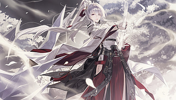 Hiyuki (Wuthering Waves) — : Snowwind Empress, Anime Girl, White Hair, Sword HD wallpaper