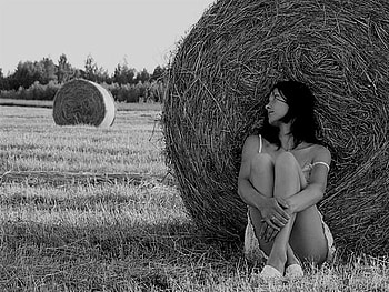 i thought of you, model, graphy, woman, black and white HD wallpaper
