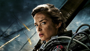 Edge of Tomorrow, Captivating sky, Emily Blunt, Futuristic sci-fi HD wallpaper