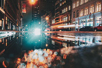 Cities, Glare, Shine, Light, Night City, Street, Bokeh, Boquet HD wallpaper