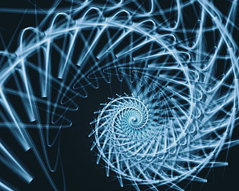 Fascinating blue spiral design with intricate geometric patterns, perfect for creative headers or . HD wallpaper