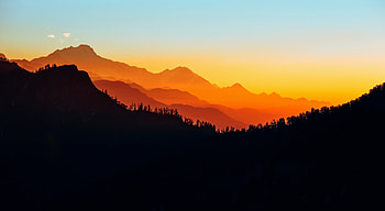 Himalayas, mountains, Nepal, silhouette HD wallpaper