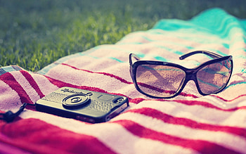 Beach, Summer, Miscellanea, Miscellaneous, Glasses, Spectacles, Tele, Towel, Towels HD wallpaper