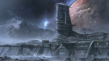 The Callisto Protocol: B.I.P wall and tower, video game, The Callisto Protocol HD wallpaper