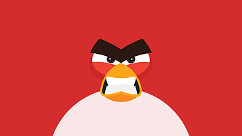 Angry Bird, angry-birds, movies, red, artwork, art, digital-art, minimalism, cartoon HD wallpaper