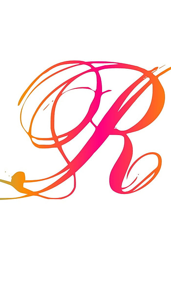 R Letter, Pink, White Background HD phone wallpaper