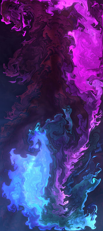 Pink-blue fluid, art, pink, blue, liquid, purple HD phone wallpaper