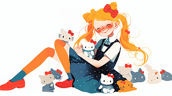 Kawaii Hello Kitty Girl - Anime, Anime, Hello Kitty, girl, anime girl HD wallpaper