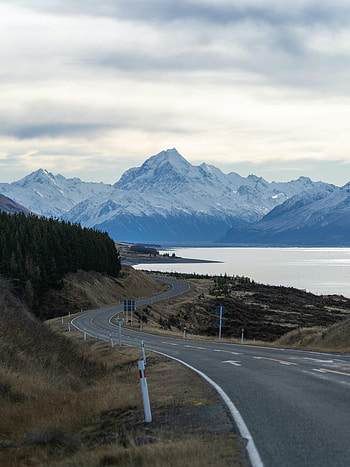 Nature, Mountains, Lake, Road, Winding, Sinuous HD phone wallpaper