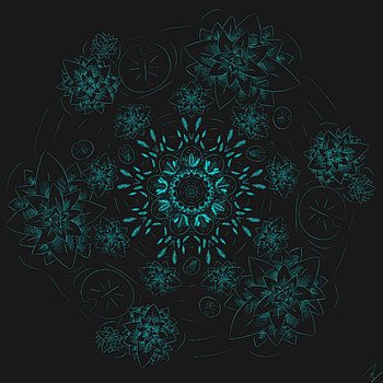 Green fractal pattern, floral, abstraction HD phone wallpaper