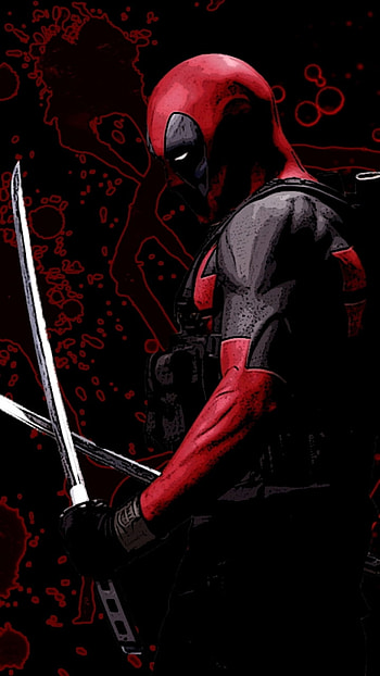sword, red, Comic, Deadpool HD phone wallpaper