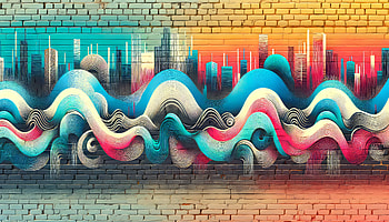 Colorful Abstract Wave, wave, Street Art, mural, Abstract, colorful HD wallpaper