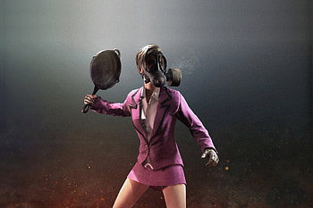 PUBG Battle Royale, woman in gas mask, mobile game HD wallpaper
