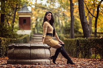 Park, model, lady, female HD wallpaper