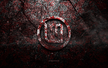 Linux Mint logo, grunge art, Linux Mint stone logo, red stone texture, Linux Mint, grunge stone texture, Linux Mint emblem, Linux Mint 3d logo HD wallpaper