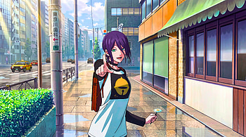 Chainsaw man reze arc - reze pointing and smiling in the sun with flower, Anime Girl, Reze (Chainsaw Man), Waifu HD wallpaper