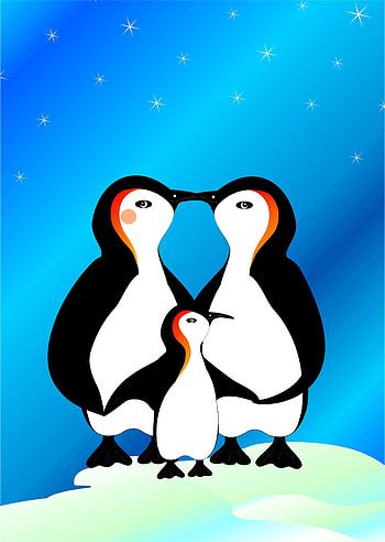 Pinguins, Art, Love, Family HD phone wallpaper