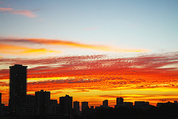 Cities, Sunset, Twilight, Clouds, City, Building, Dusk HD wallpaper