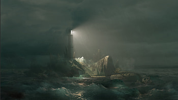 Sherlock Holmes: The Awakened - The Lighthouse, lighthouse, island, storm, video game, Sherlock Holmes: The Awakened HD wallpaper