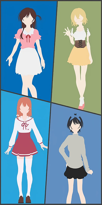 Rent a Girlfriend, Anime, Comedy, Minimalist HD phone wallpaper