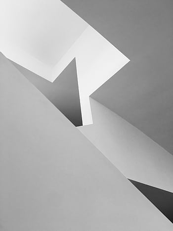 Monochrome abstract of geometric architecture in Quinta do Anjo, Portugal. HD phone wallpaper
