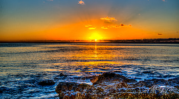 Nature, Sunset, Sea, Horizon, Ocean, Surf, Hawaii HD wallpaper