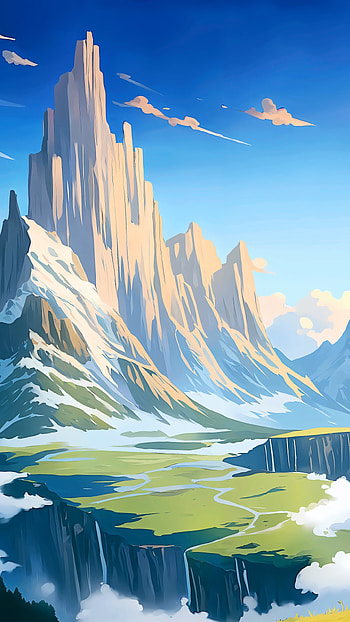Skyreach Peaks — Anime , Anime, landscape, anime landscape HD phone wallpaper
