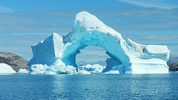 Ice arch, iceberg, nature, ocean HD wallpaper