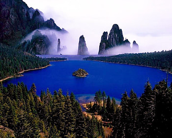 Dream Paradise, paradise, nature, lake, mountain HD wallpaper