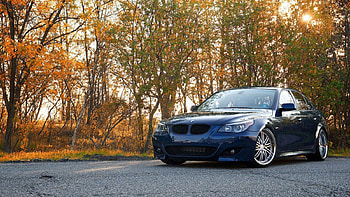 bmw deep blue car, bmw, road, car, tree HD wallpaper