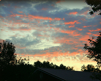 Red Clouds, clouds, colorful, evening, sunset HD wallpaper