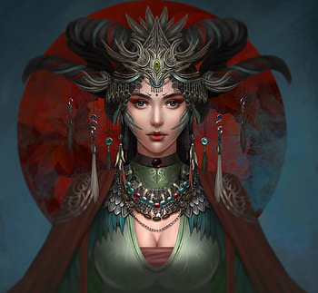 Fantasy girl, frumusete, art, gorgeous, girl, superb, jewel, fantasy, pshu yang, luminos, queen HD wallpaper
