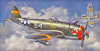 Art, Plane, Airplane, Fighter, Hasegawa, P 47 Thunderbolt HD wallpaper