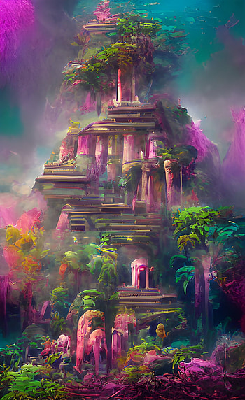 Temple, green, light, jungle, ancient HD phone wallpaper