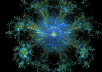 Blue and green, blue, abstract, pretty, yellow, fractals, green, fractal HD wallpaper