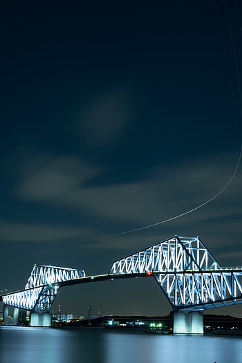 Cities, Night, Architecture, Bridge, Design, Construction, Backlight, Illumination HD phone wallpaper